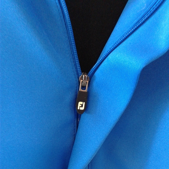 FootJoy FJ 1/4 Zip Stretch Long Sleeve Golf Shirt jacket Size XL Blue white blk - Picture 4 of 6